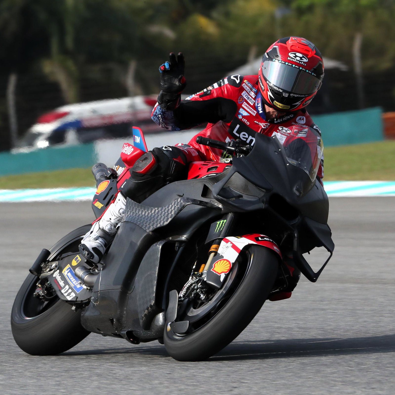 Michele Pirro riding with new Ducati aero, 2026 Sepang MotoGP Shakedown.