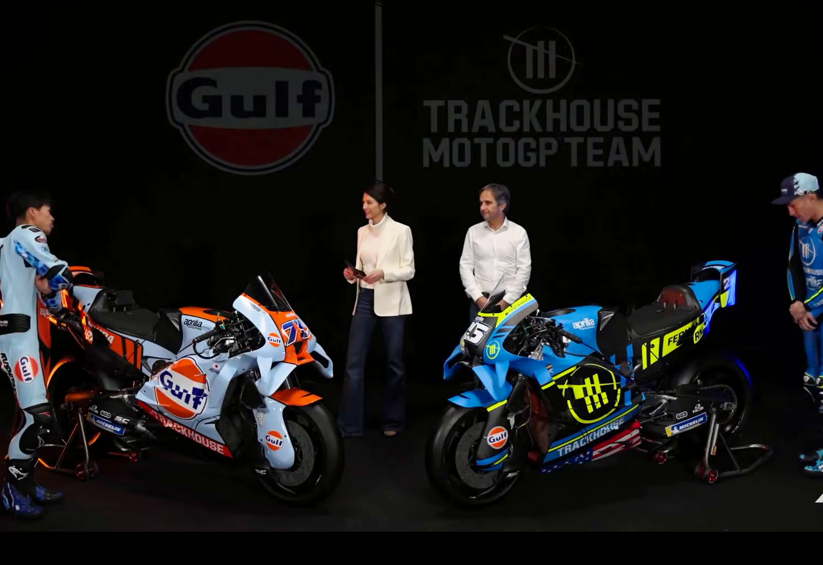 The 2026 Trackhouse Aprilia colours, including a Gulf livery for 5 events,