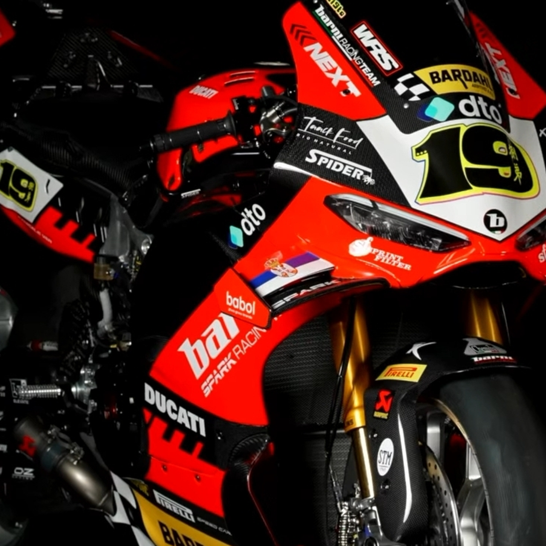 Alvaro Bautista's Barni Ducati in the team's 2026 season launch video. Credit: Instagram/Barni Spark Racing.