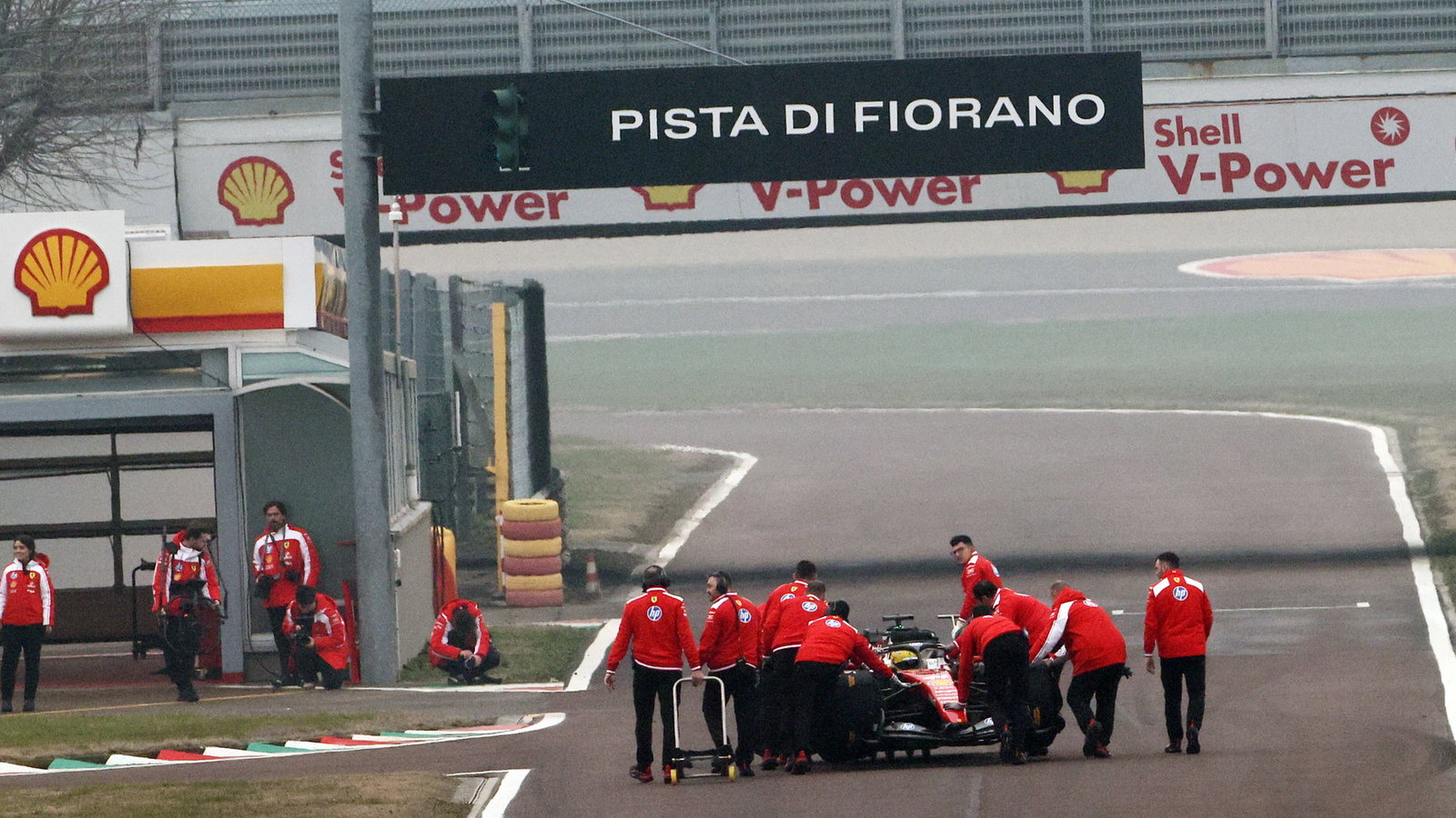 Lewis Hamilton stopped on track while driving the Ferrari SF-26