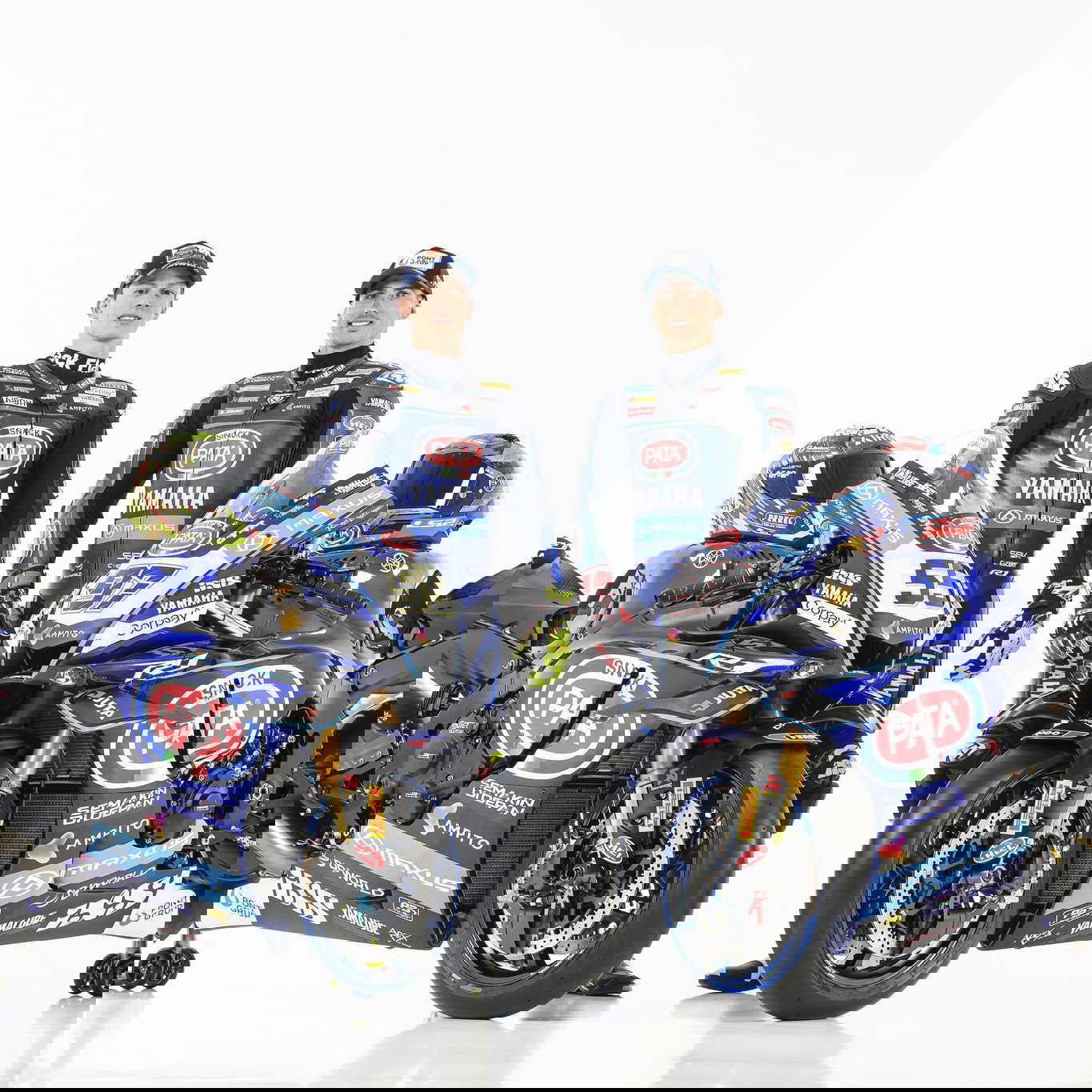 Andrea Locatelli and Xavi Vierge with 2026 Pata Yamaha R1. Credit: Yamaha.