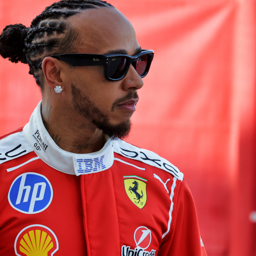Lewis Hamilton arrives at pre-season testing in Bahrain