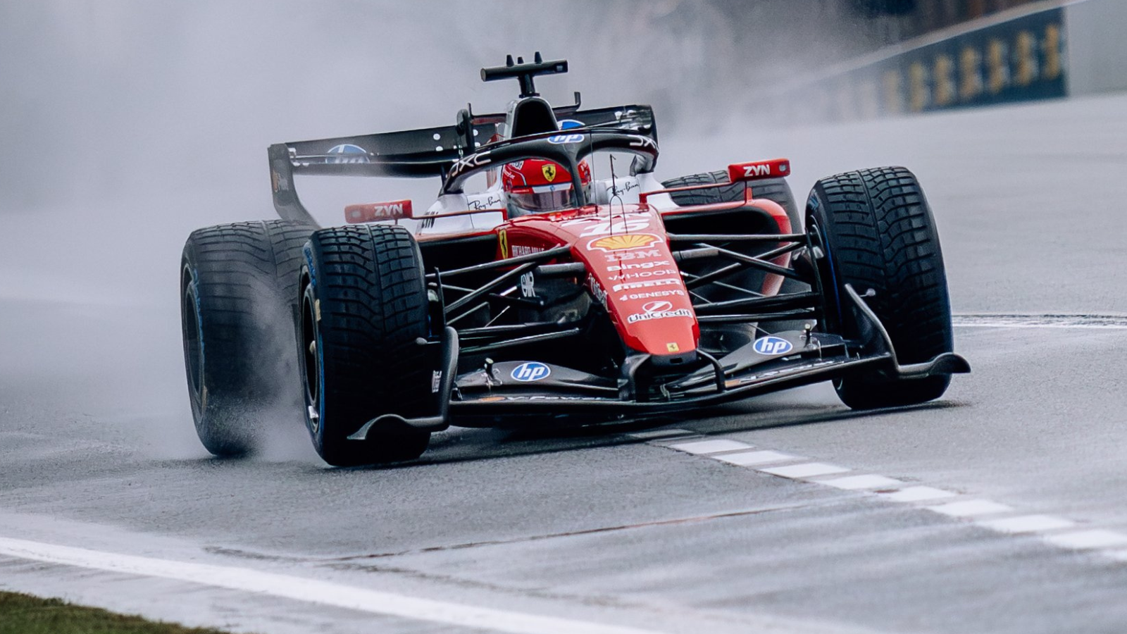 F1 drivers got to try out wet conditions in the Barcelona shakedown