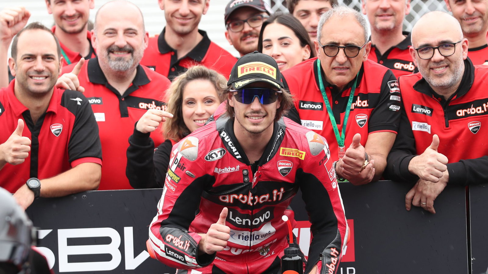 Nicolo Bulega, 2026 Australian WorldSBK, parc ferme. Credit: Gold and Goose.