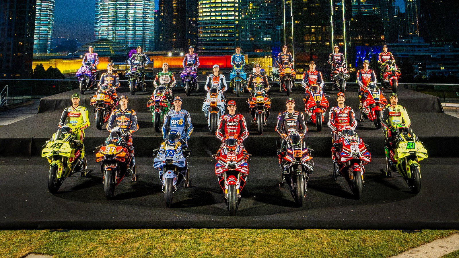2026 MotoGP grid at Kuala Lumpur pre-season launch (pic: MotoGP SEG)