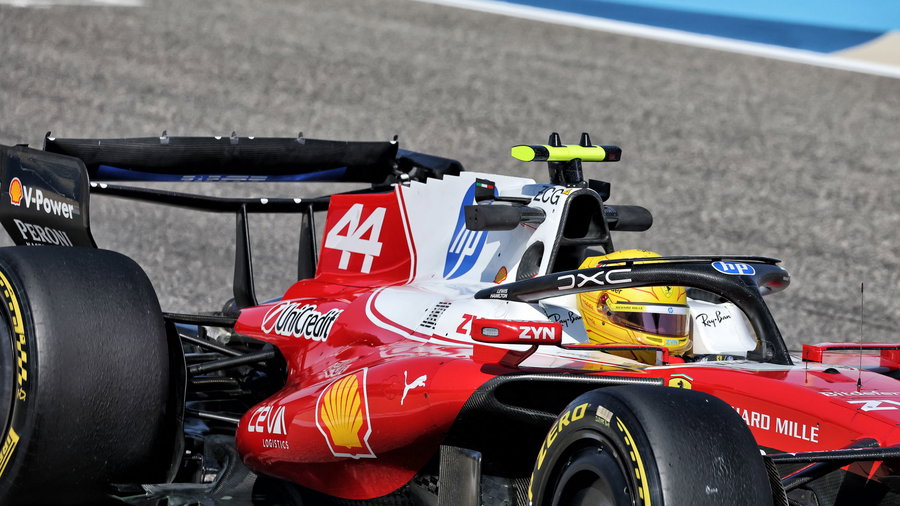 Ferrari causes F1 test surprise with novel ‘upside down’ rear wing ...