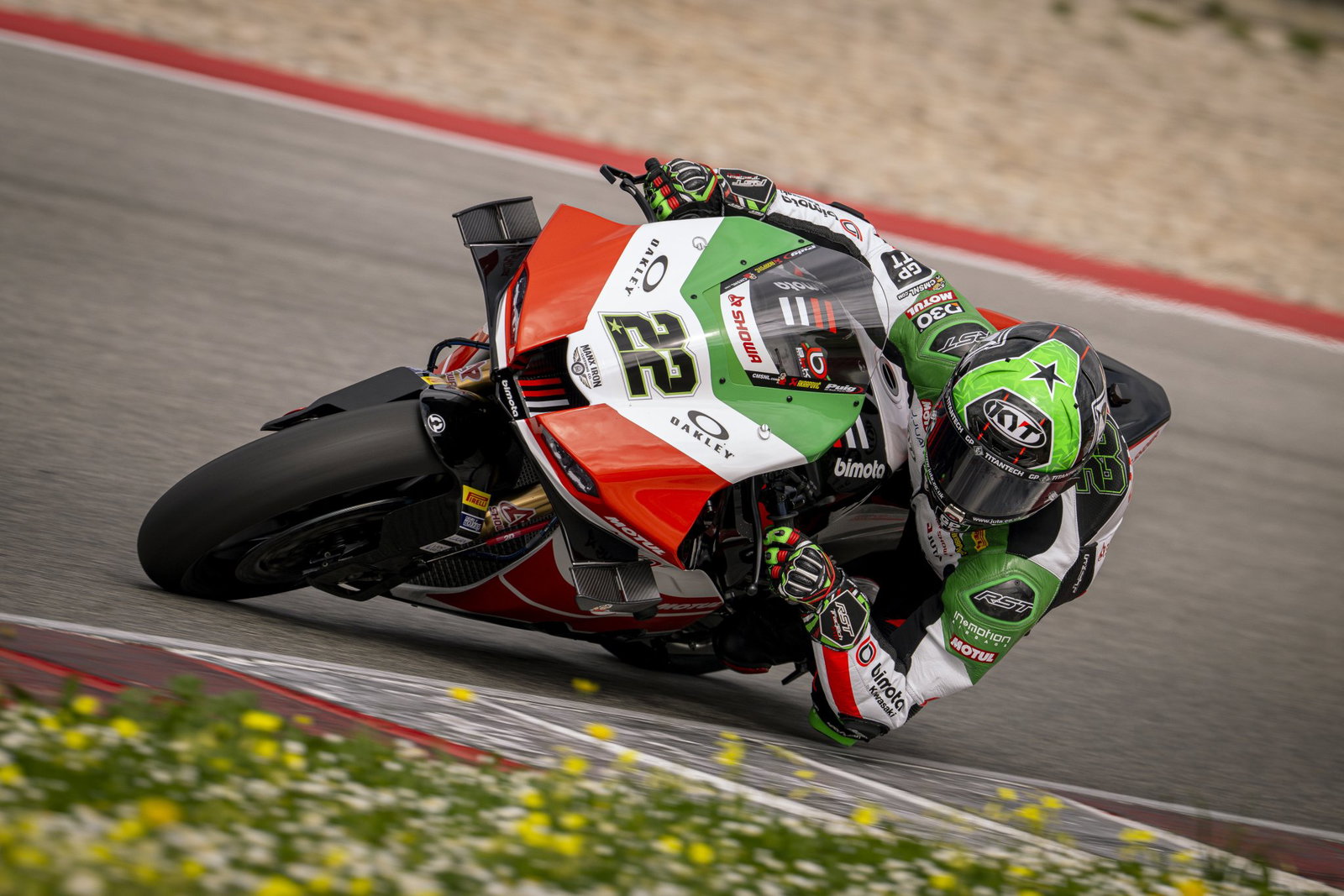 Alex Lowes, March 2026 Portimao WorldSBK Test. Credit: Bimota by Kawasaki Racing Team.
