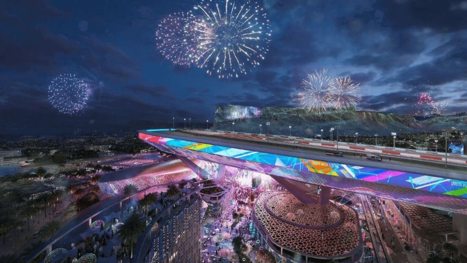 Qiddiyah Speed Park's elevated corner (Qiddiya Media)