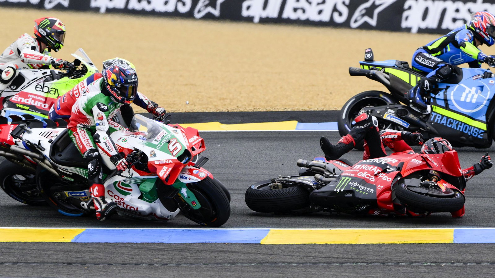 Francesco Bagnaia crash, 2025 French MotoGP.