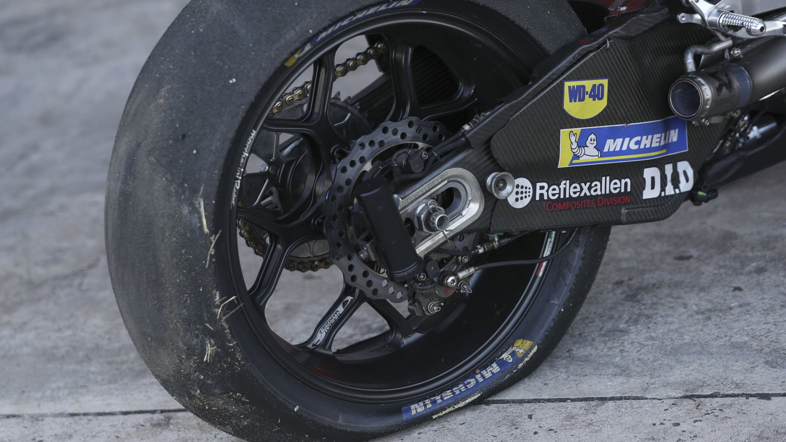 Marc Marquez's damaged rear wheel at the 2026 Thai MotoGP