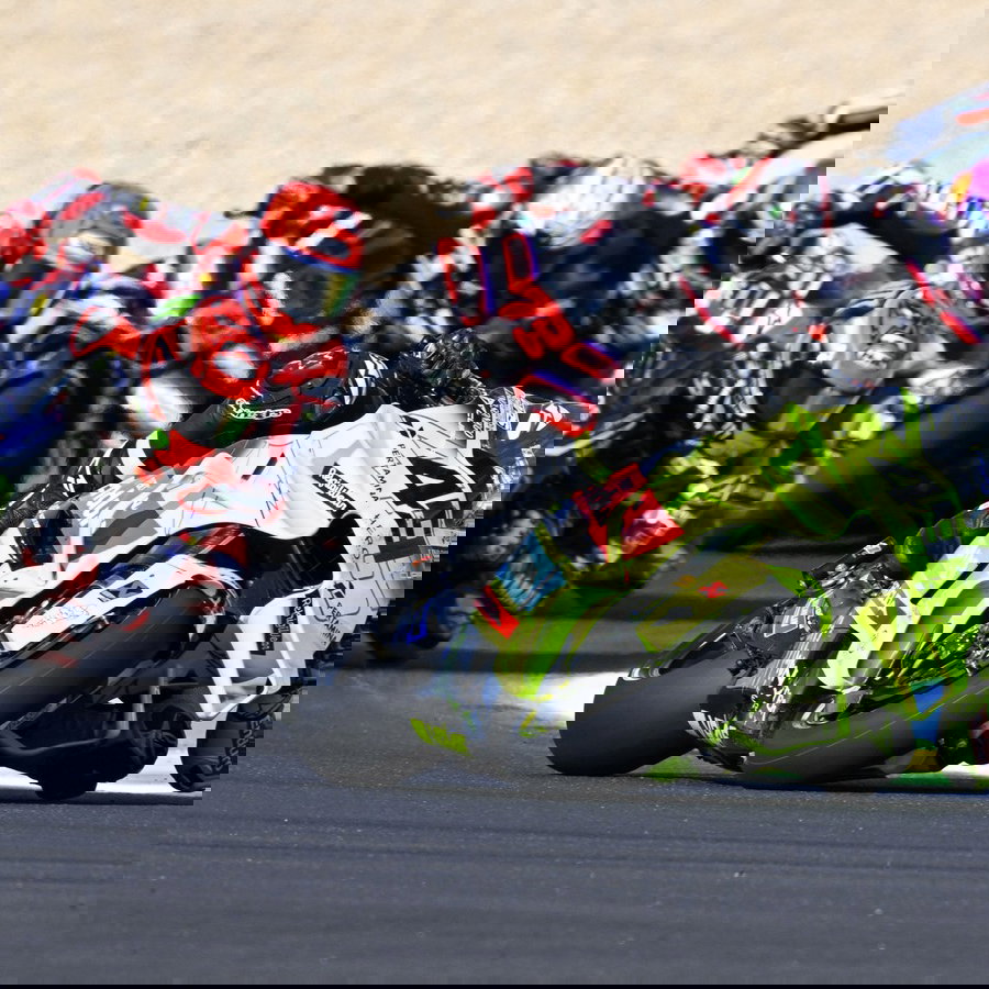 Fabio di Giannantonio leads, 2026 Brazilian MotoGP.