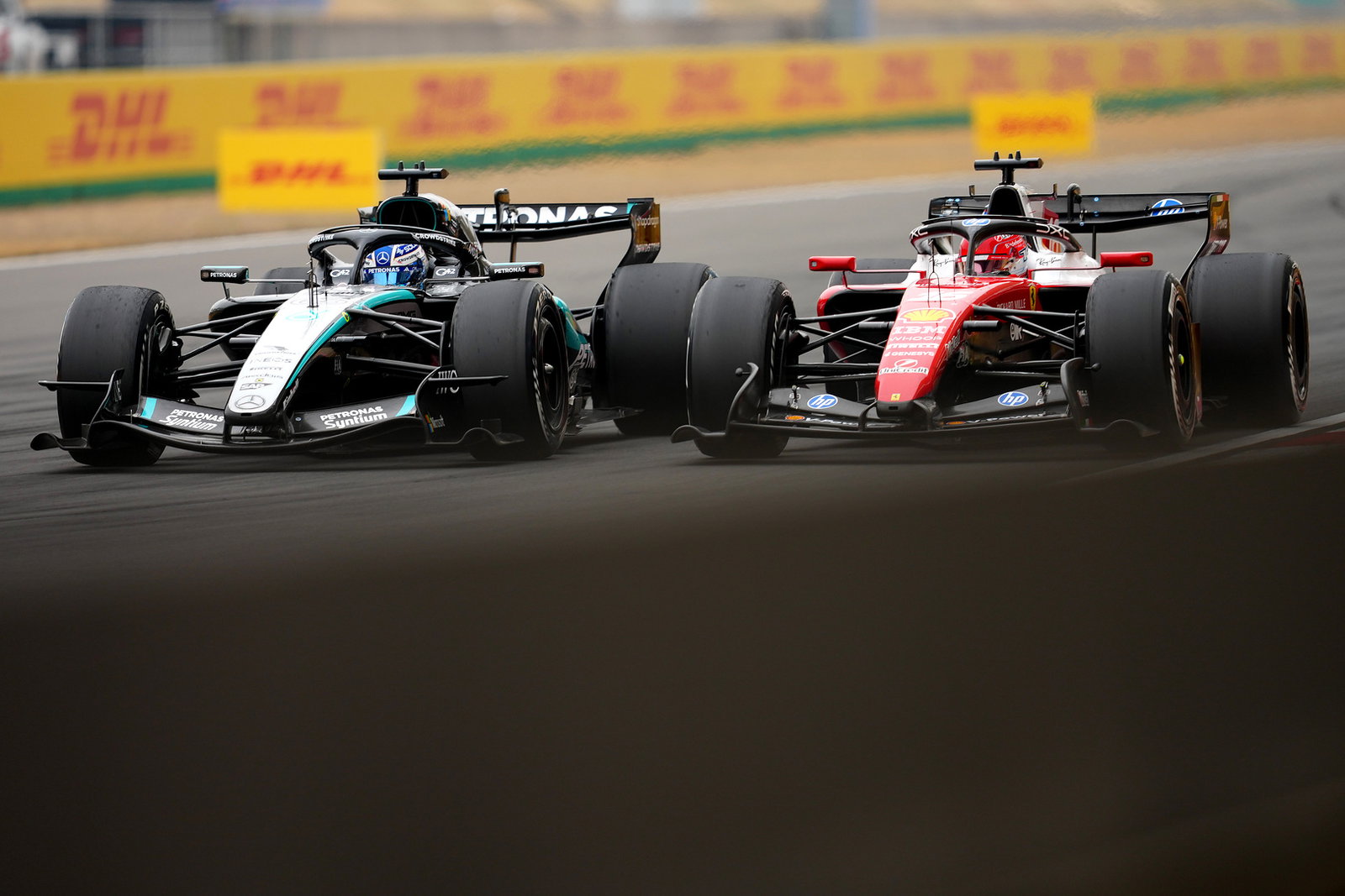 Russell and Leclerc go wheel-to-wheel in China 