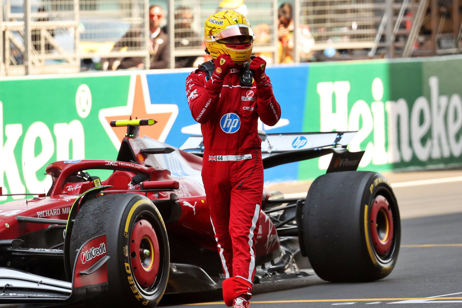 Hamilton won the China sprint race for Ferrari last year