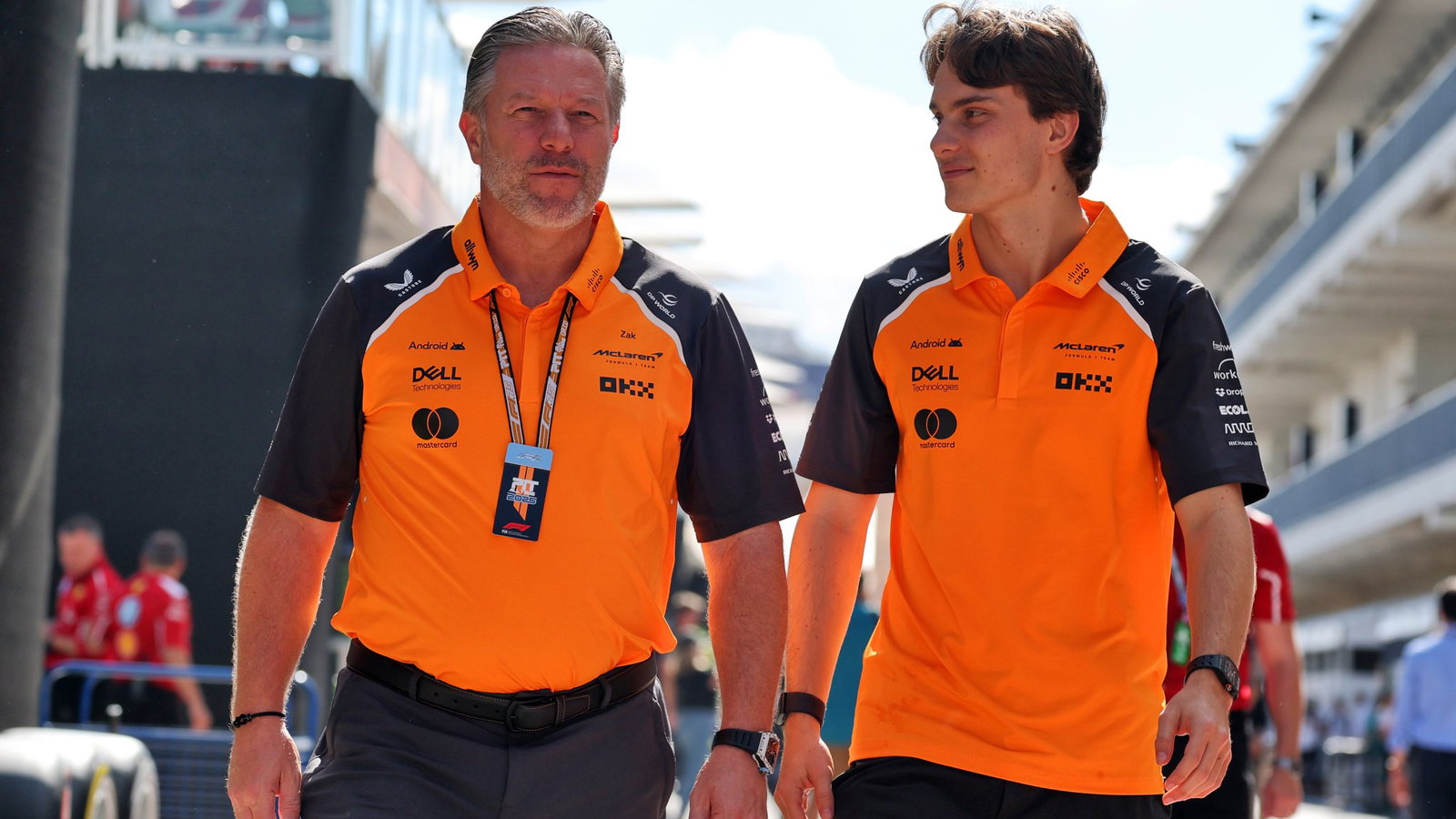 McLaren boss Zak Brown and Oscar Piastri