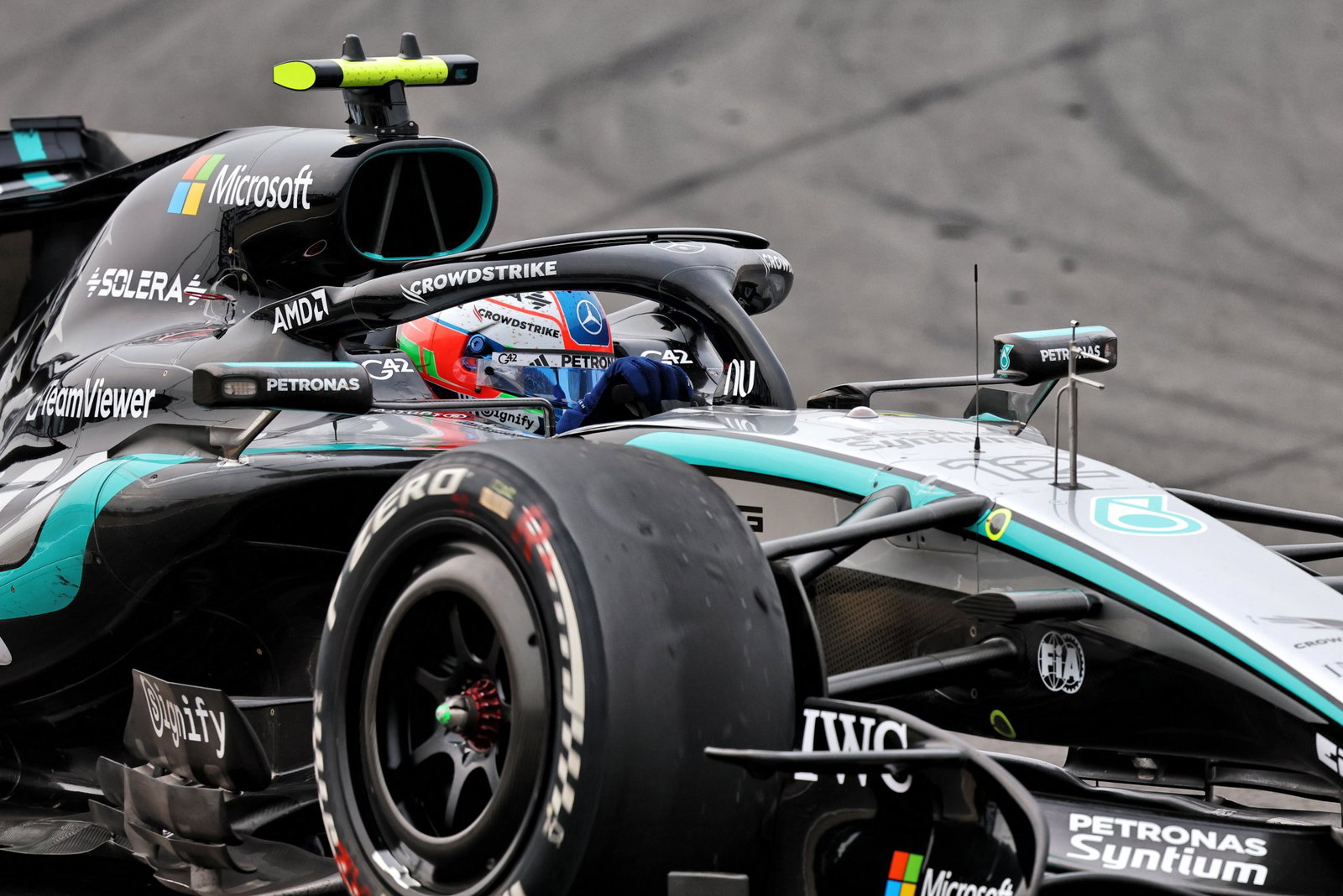 Antonelli headed another Mercedes 1-2