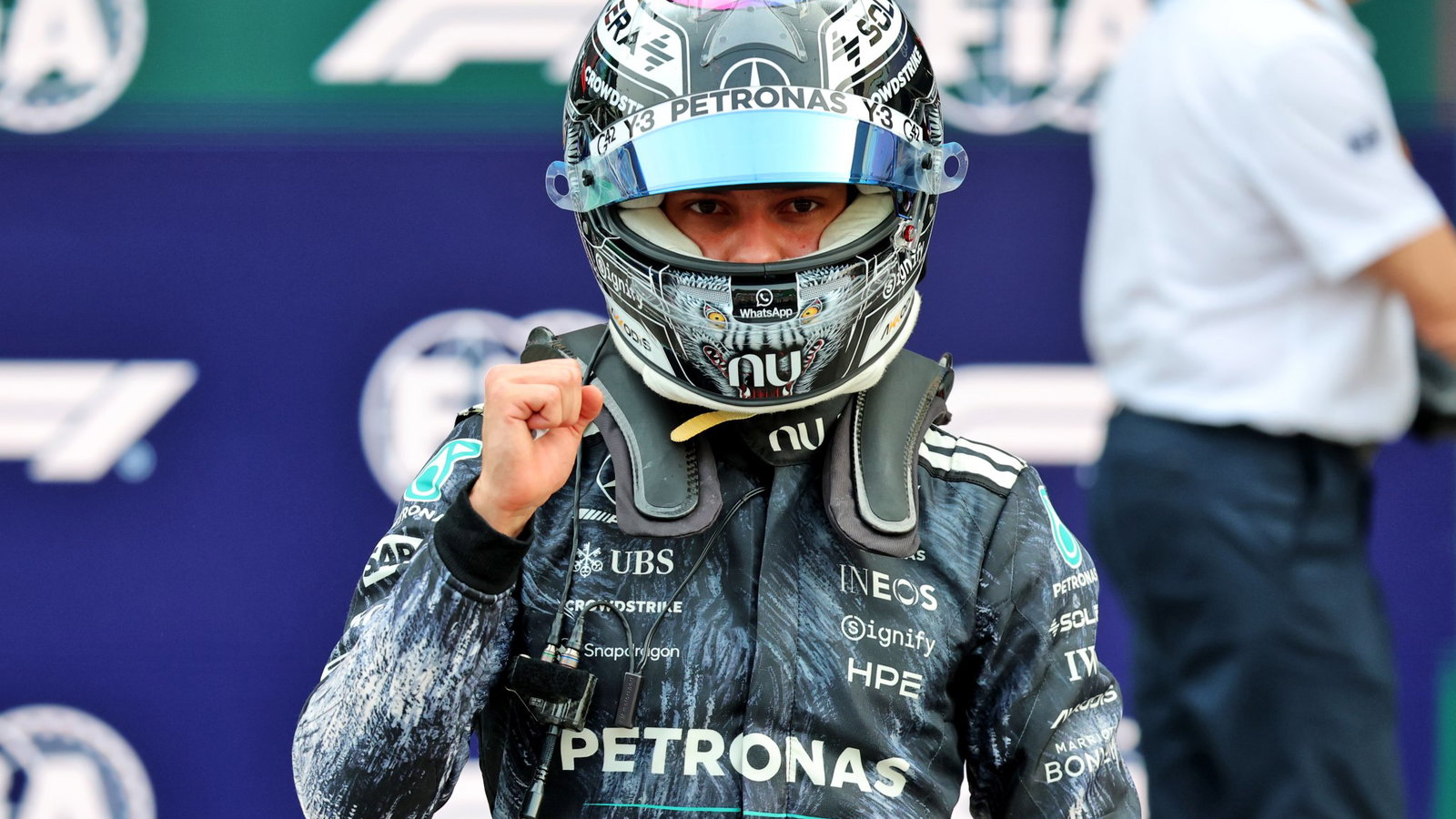 Antonelli celebrates his second F1 career pole position in Japan