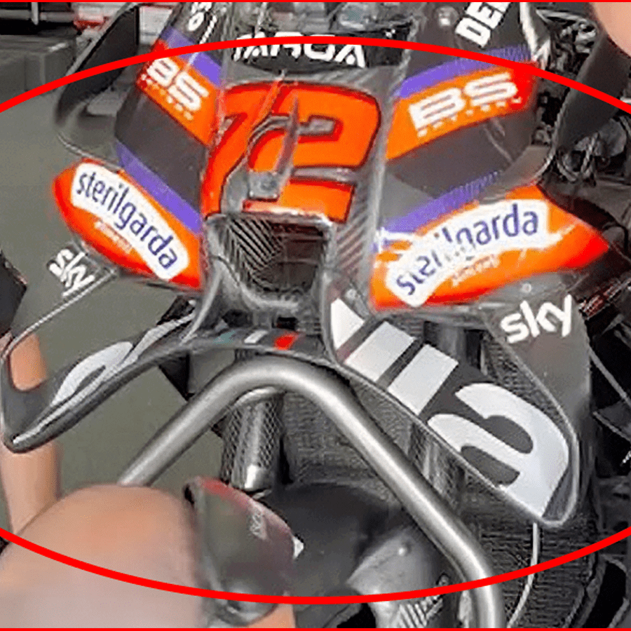 Aprilia screen wings on Marco Bezzecchi's Aprilia RS-GP at 2026 Jerez test. Credit: Instagram/Sky Sport MotoGP.