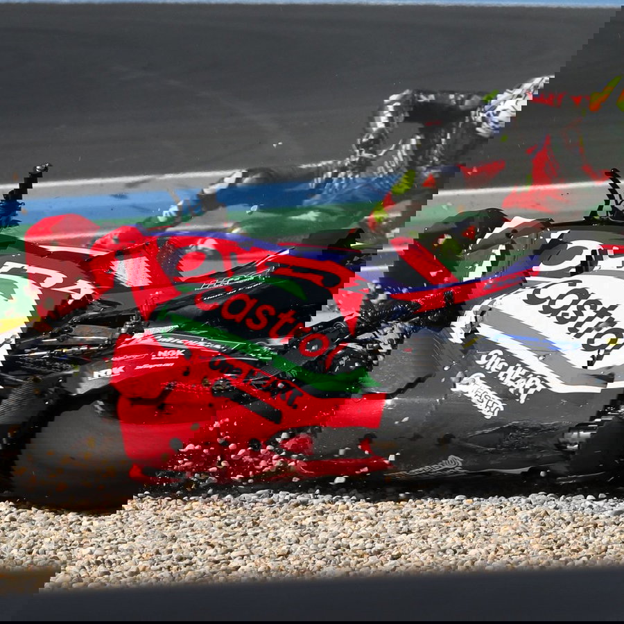 Joan Mir crash, 2026 Brazilian MotoGP.