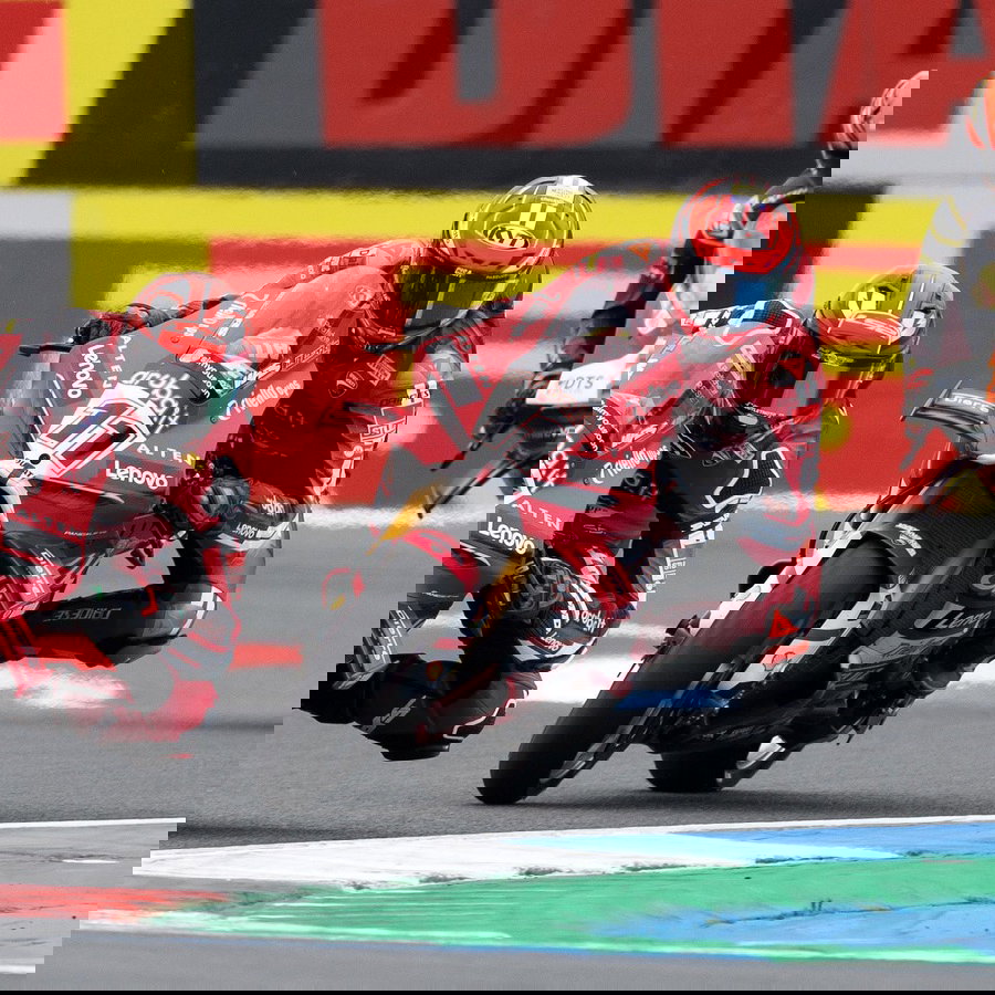 Iker Lecuona, Nicolo Bulega, Sam Lowes, 2026 Dutch WorldSBK race 1 at Assen.