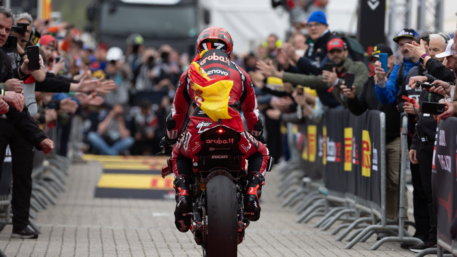 Iker Lecuona, 2026 Dutch WorldSBK, parc ferme. Credit: Gold and Goose.