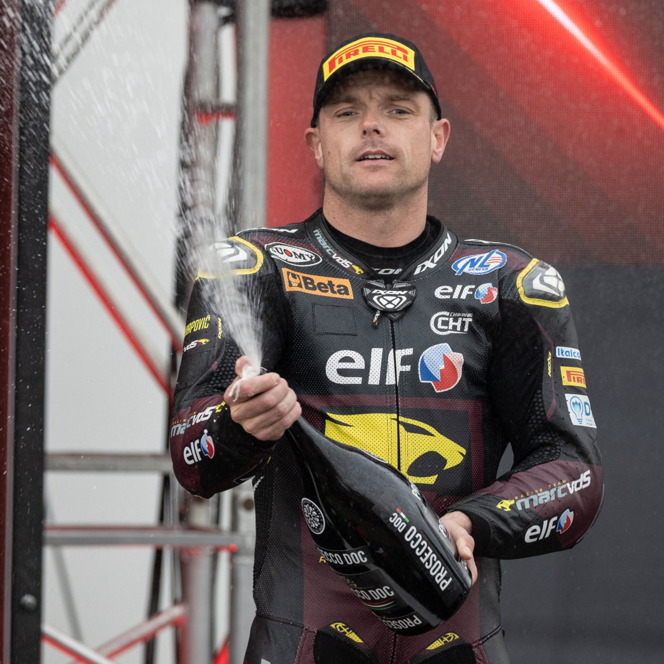 Sam Lowes, 2026 Dutch WorldSBK, podium. Credit: Gold and Goose.