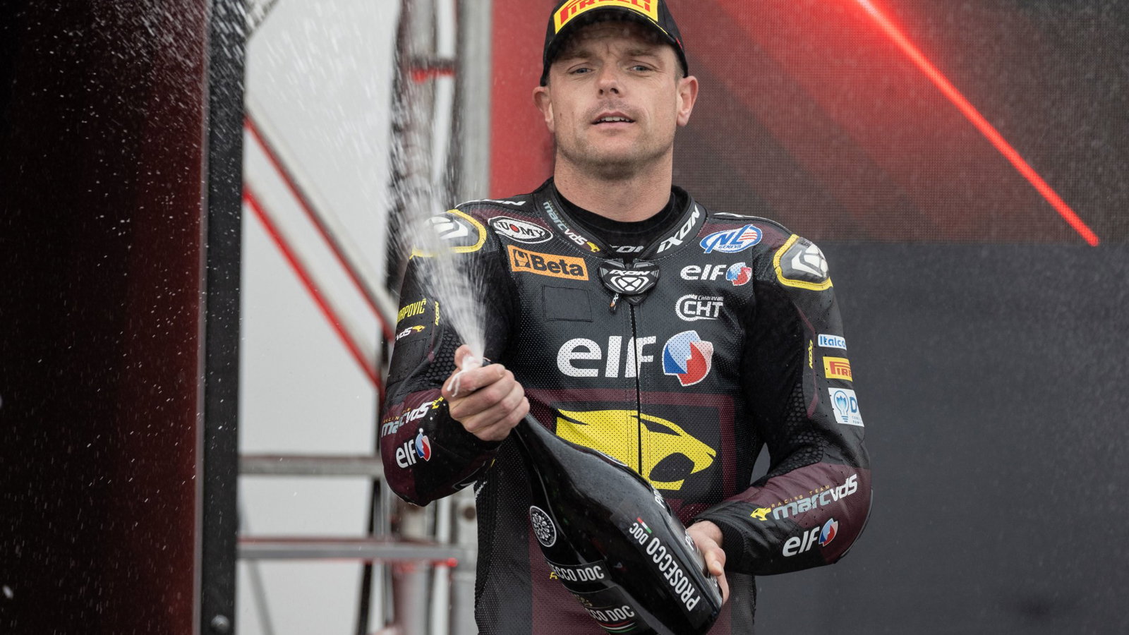 Sam Lowes, 2026 Dutch WorldSBK, podium. Credit: Gold and Goose.