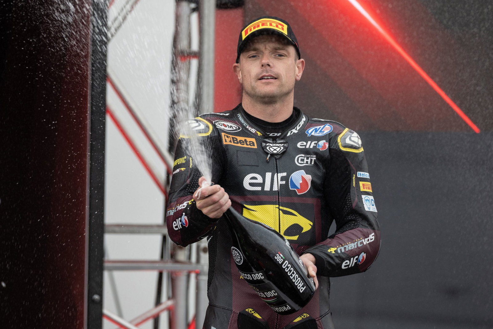 Sam Lowes, 2026 Dutch WorldSBK, podium. Credit: Gold and Goose.