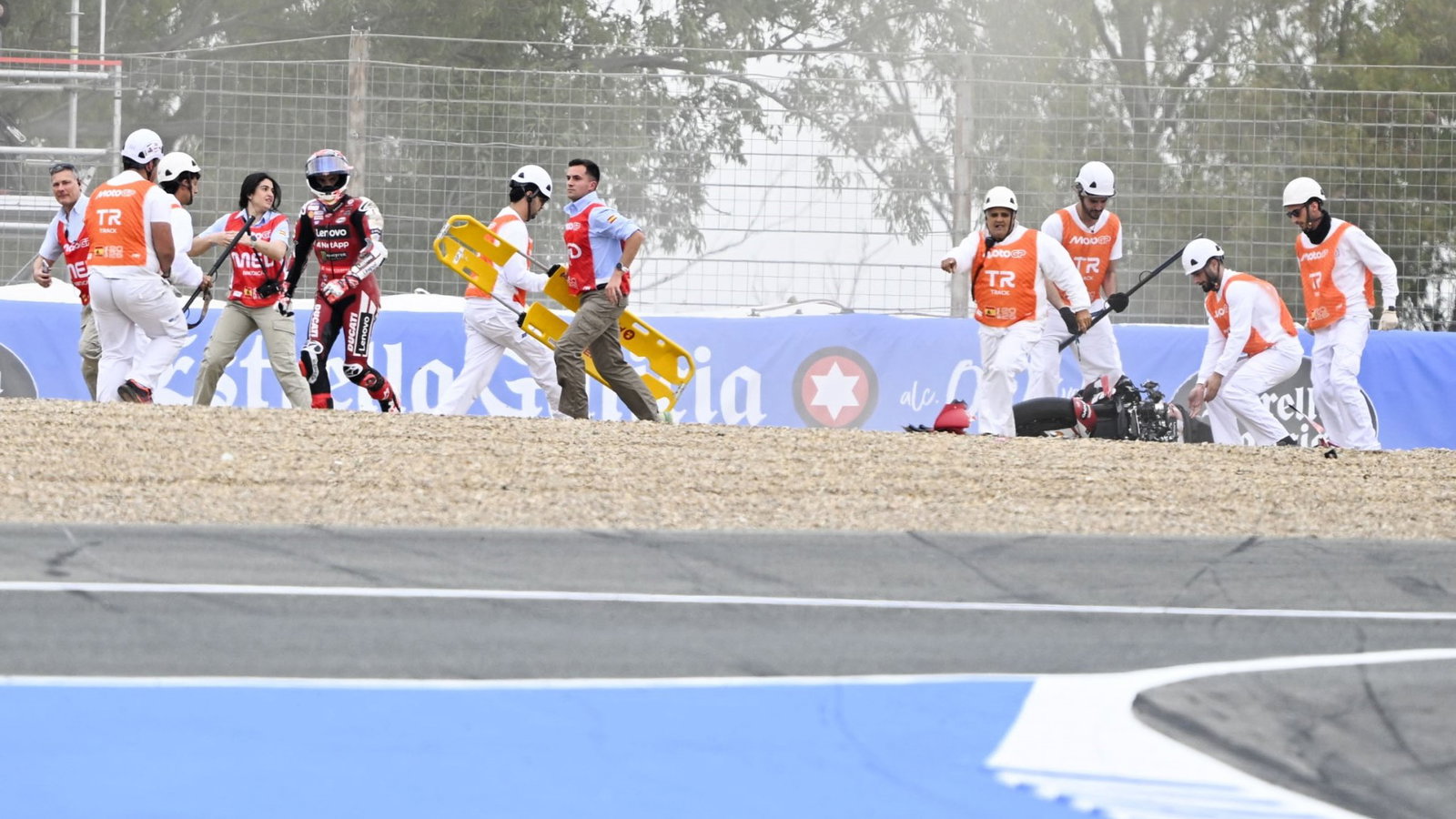 Pecco Bagnaia, Friday practice crash, 2026 Spanish MotoGP.