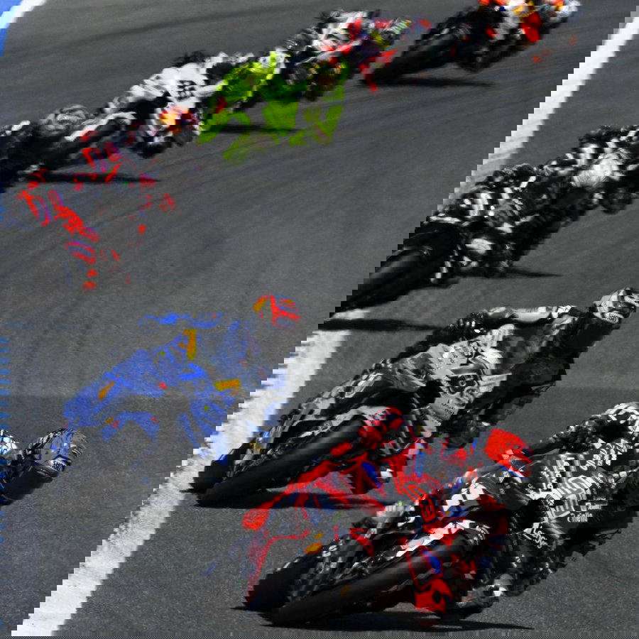 Marc Marquez, Alex Marquez, lap 1, 2026 Spanish MotoGP.