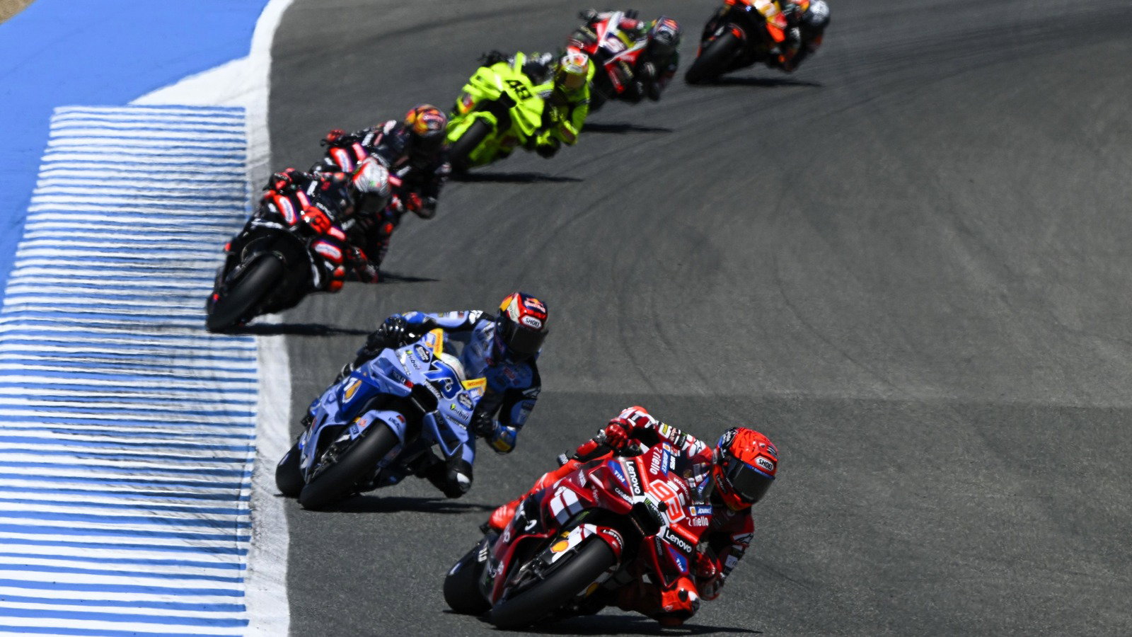 Marc Marquez, Alex Marquez, lap 1, 2026 Spanish MotoGP.