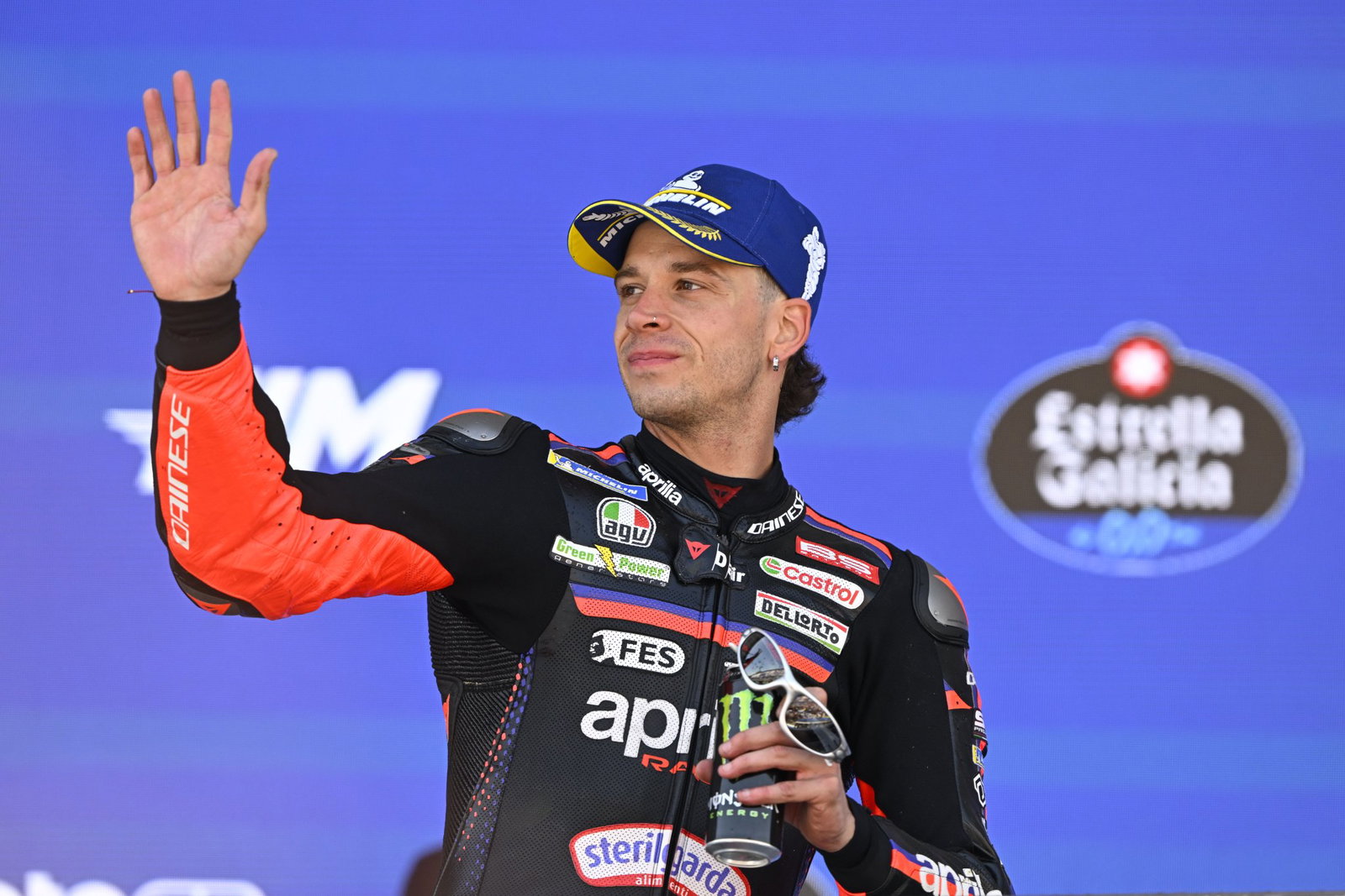 Marco Bezzecchi, 2026 MotoGP Spanish Grand Prix, podium. Credit: Gold and Goose.