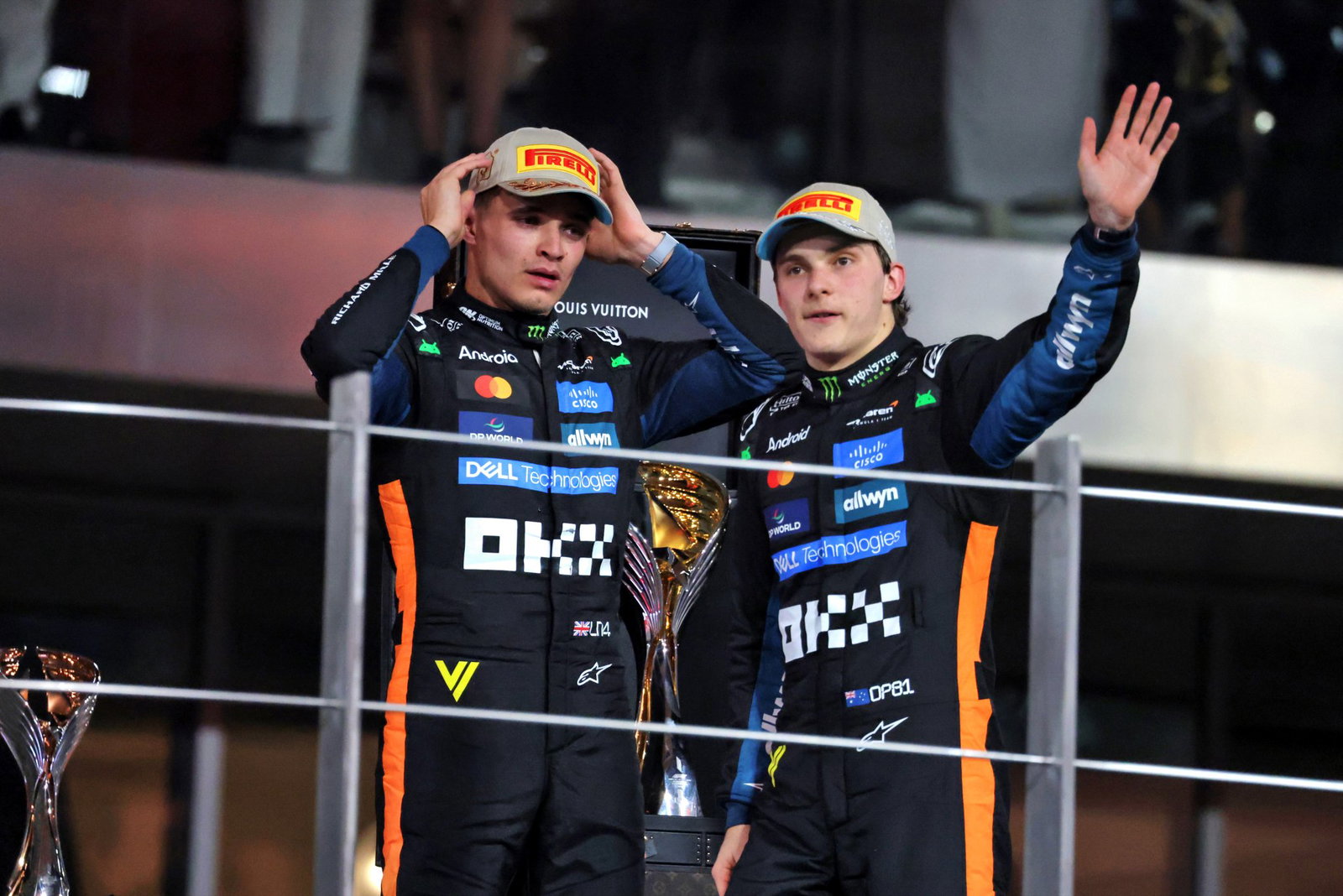 Norris and Piastri on the Abu Dhabi podium
