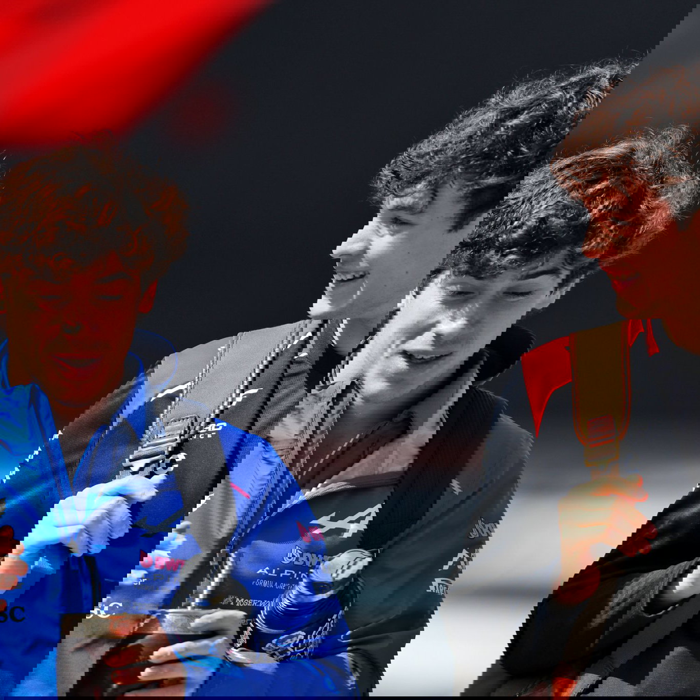 All smiles before Franco Colapinto and Ollie Bearman tangled in Japan