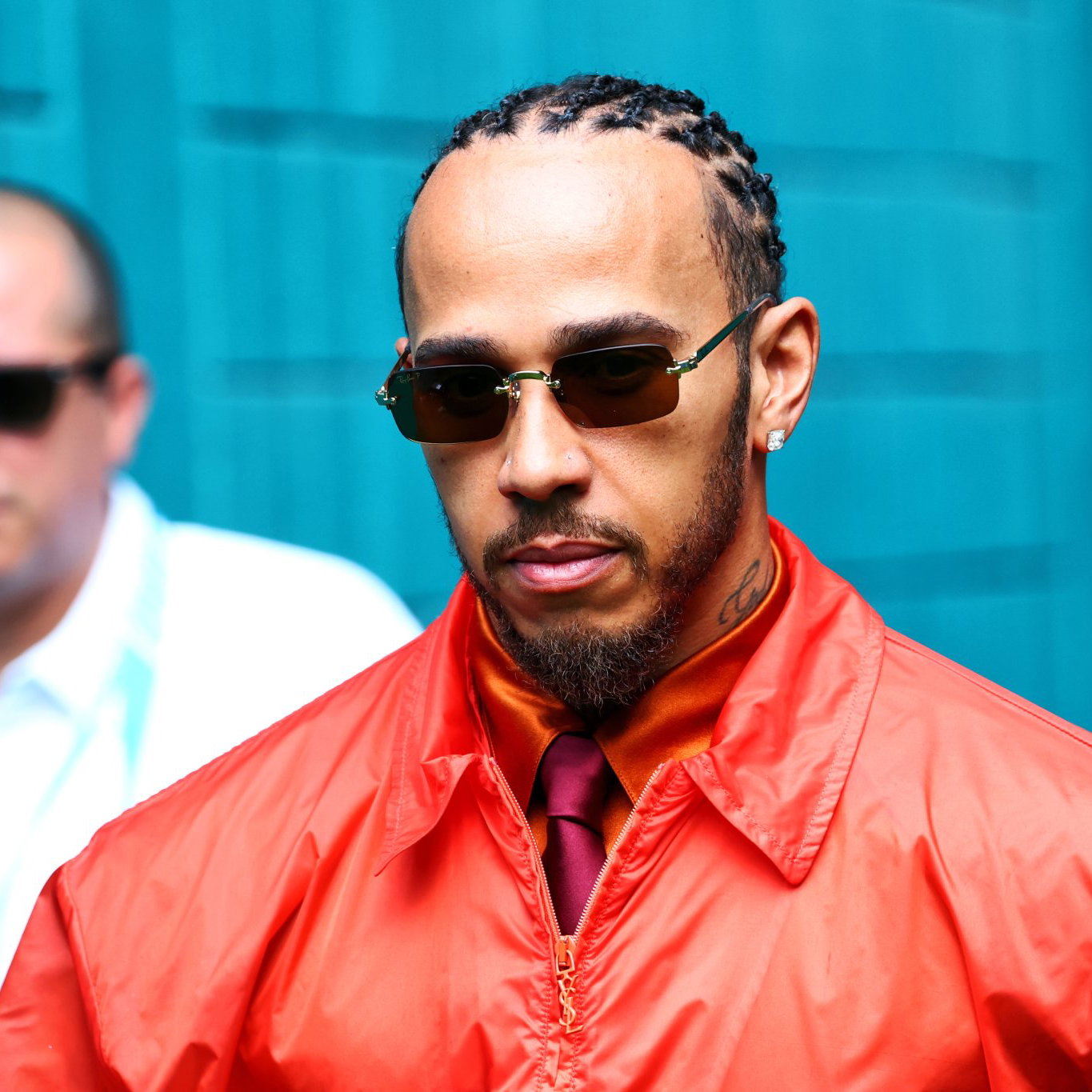 Hamilton in the Miami GP paddock