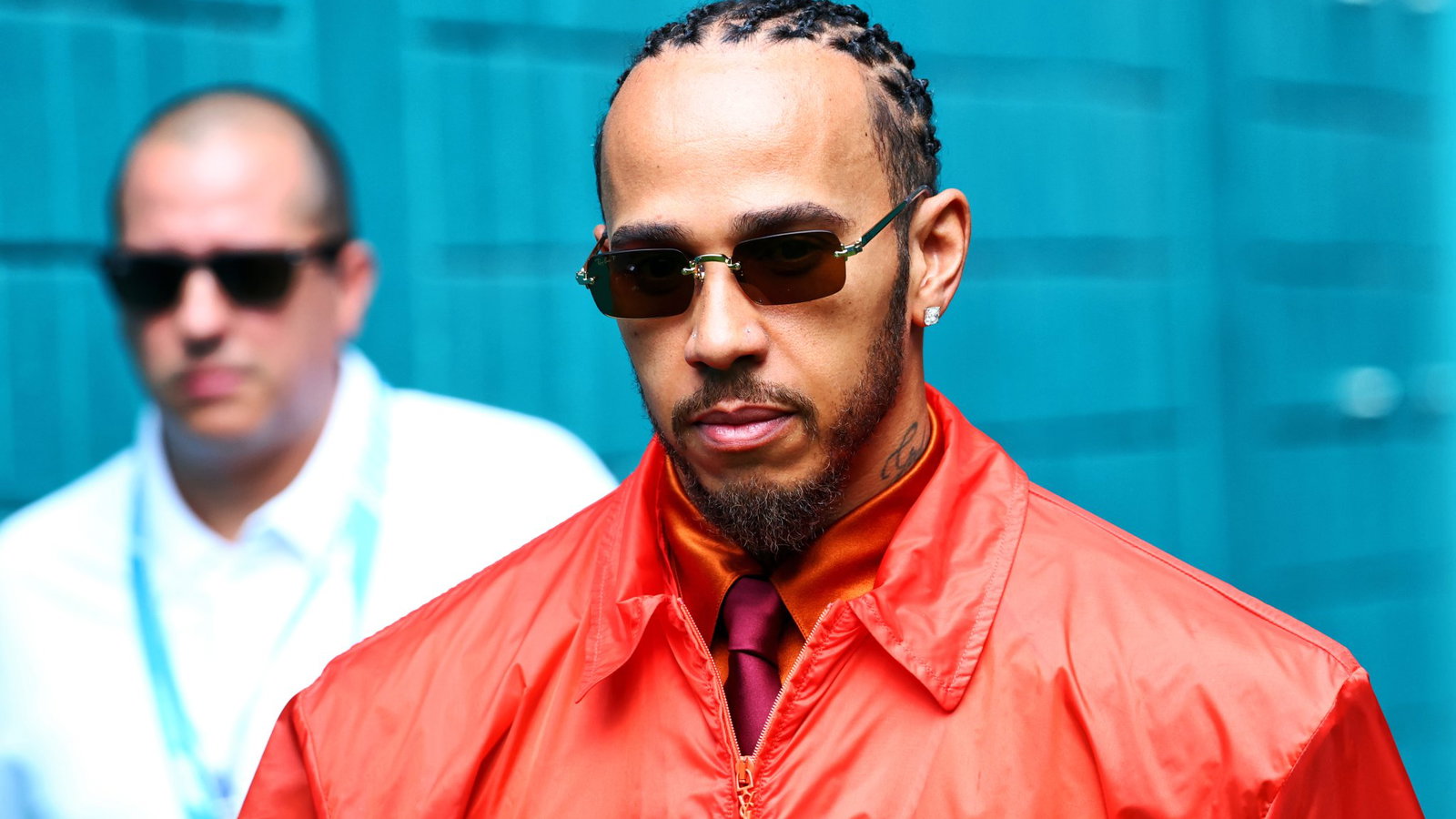 Hamilton in the Miami GP paddock