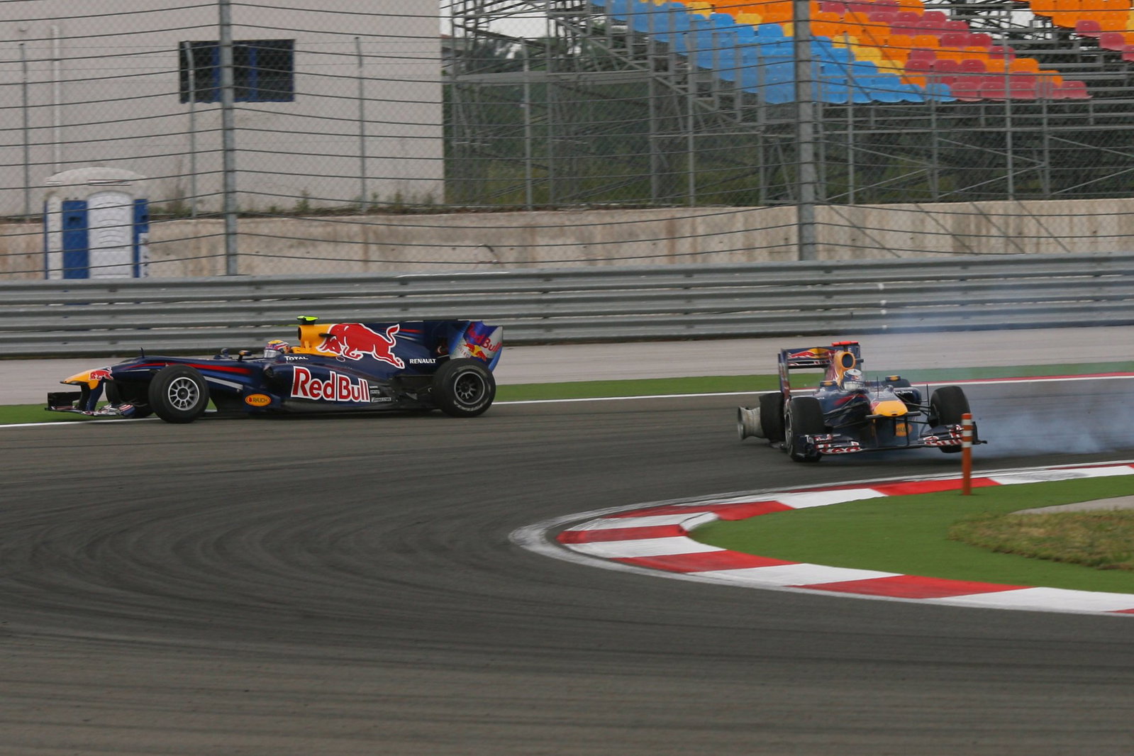 Vettel and Webber collide at the 2010 Turkish Grand Prix