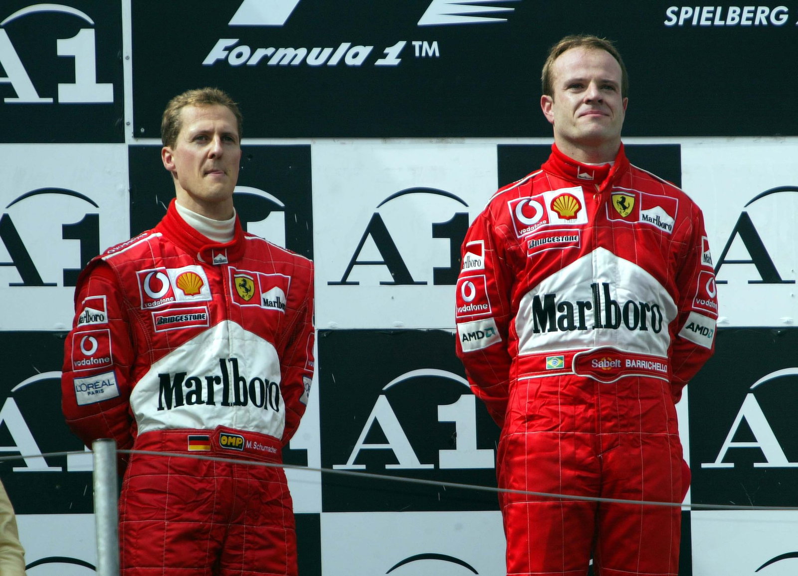 A tense podium at the 2002 Austrian Grand Prix