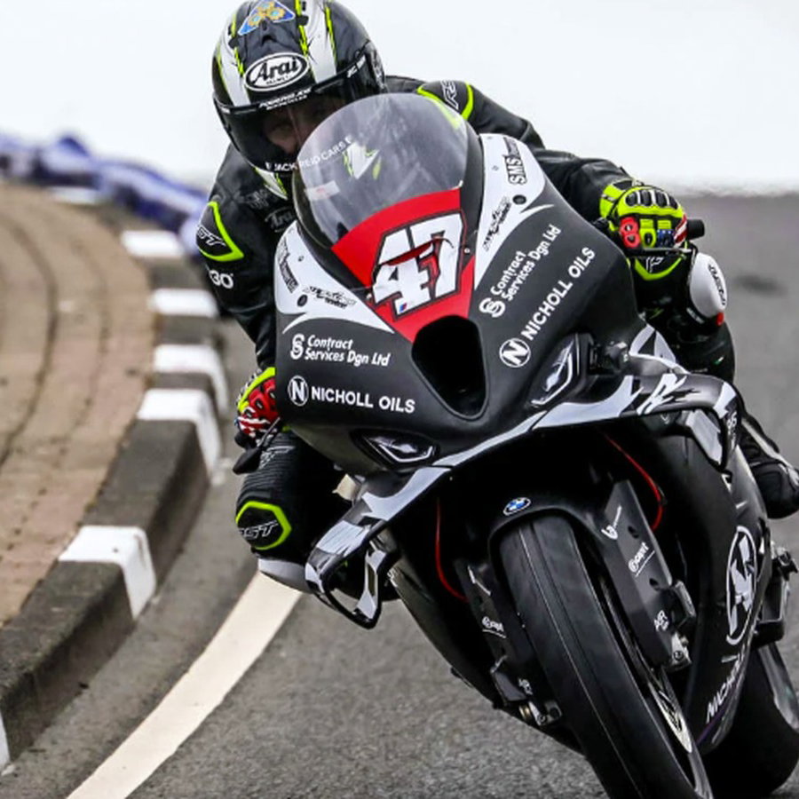 Richard Cooper (BMW) during Superbike Practice at the North West 200.