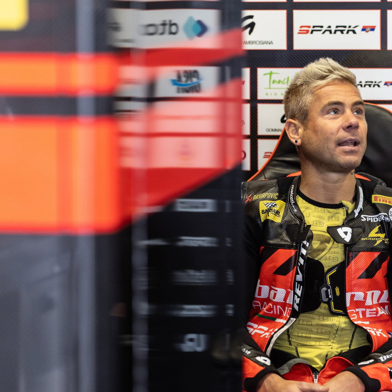 Alvaro Bautista, 2026 Czech WorldSBK, pit box. Credit: Gold and Goose.