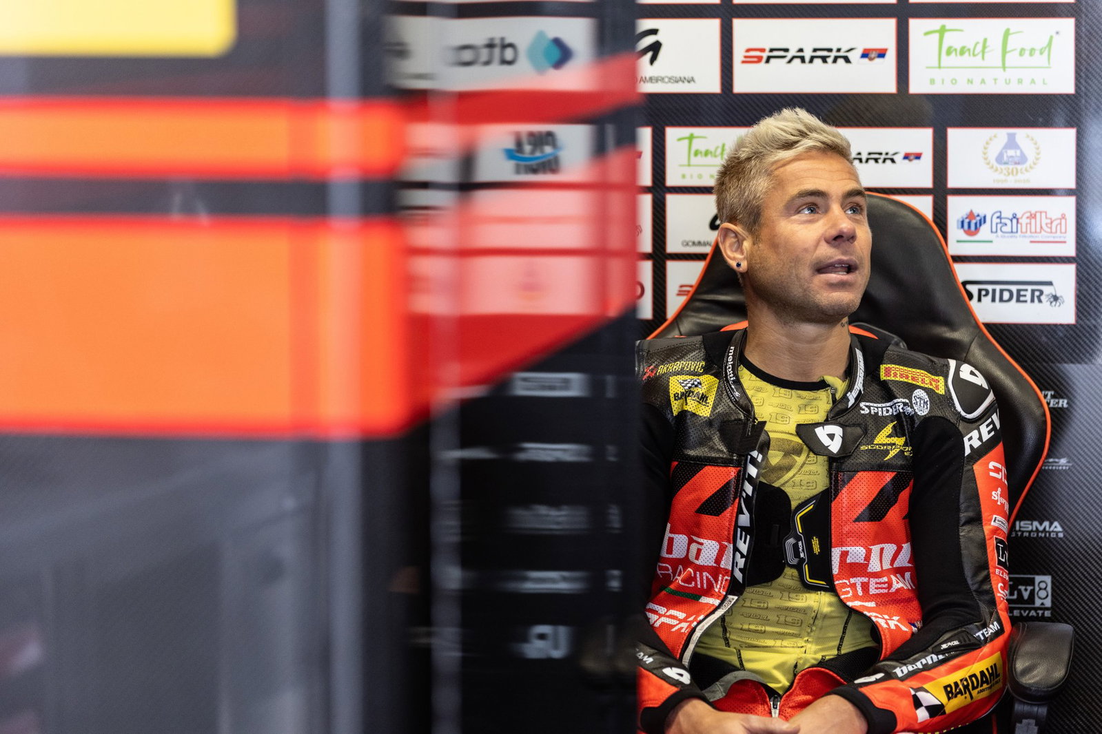 Alvaro Bautista, 2026 Czech WorldSBK, pit box. Credit: Gold and Goose.