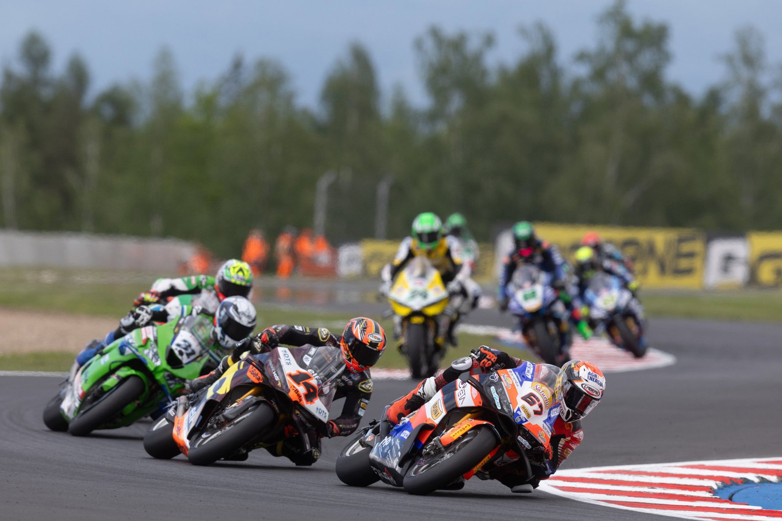 Alberto Surra leads Sam Lowes, 2026 Czech WorldSBK. Credit: Gold and Goose.