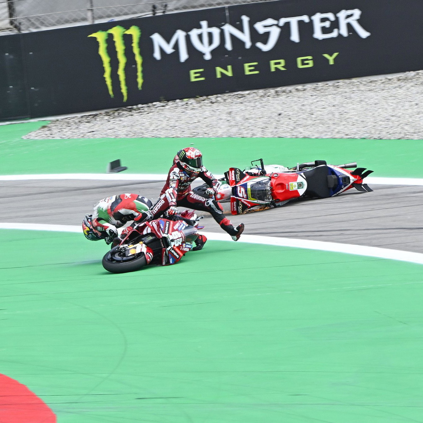 Johann Zarco crashes at the 2026 Catalan MotoGP