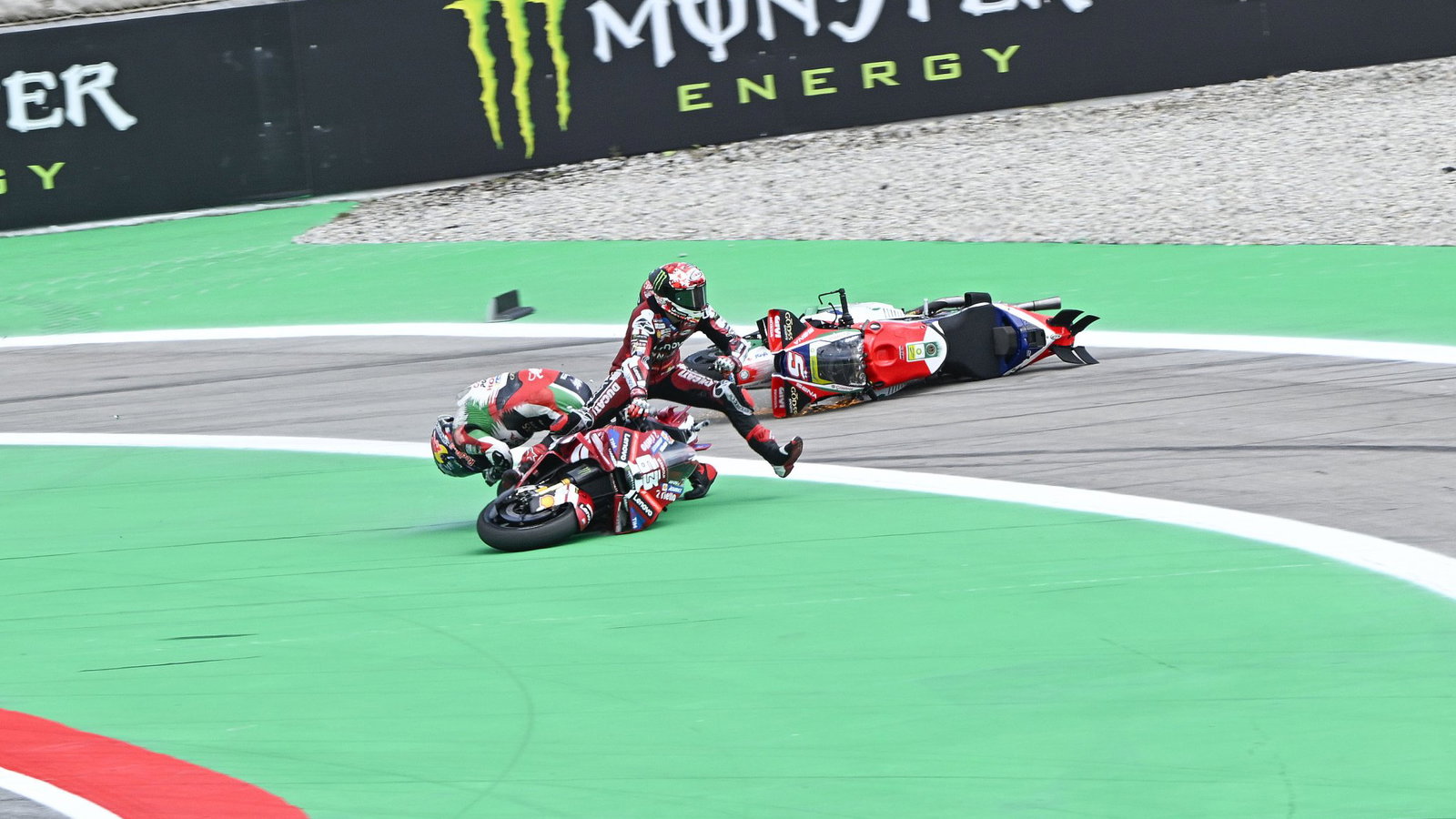 Johann Zarco crashes at the 2026 Catalan MotoGP
