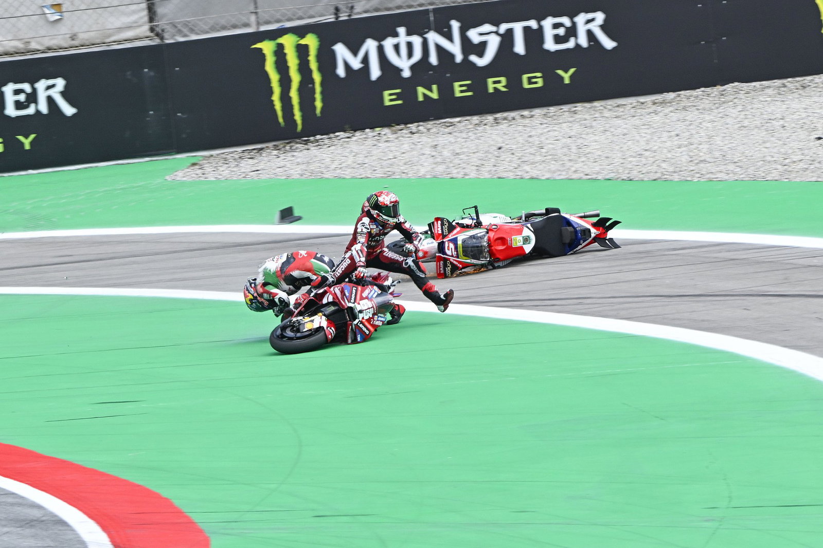 Johann Zarco crashes at the 2026 Catalan MotoGP