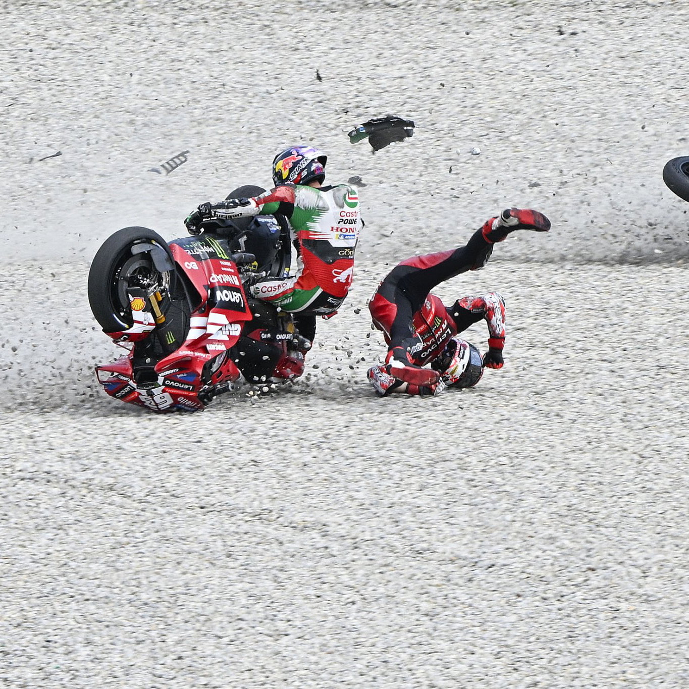 Johann Zarco crashes at the 2026 Catalan MotoGP