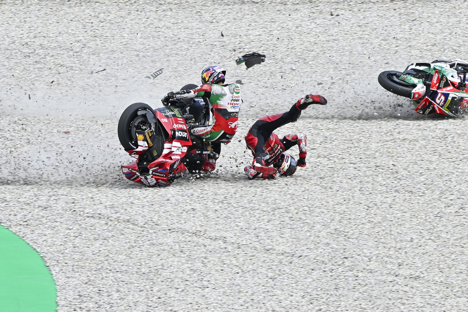 Johann Zarco crashes at the 2026 Catalan MotoGP