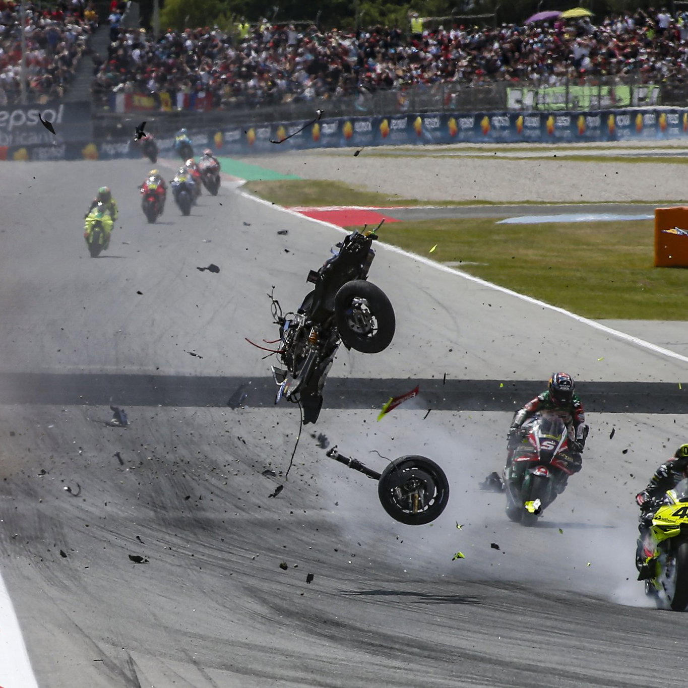 Alex Marquez crash at the 2026 Catalan MotoGP