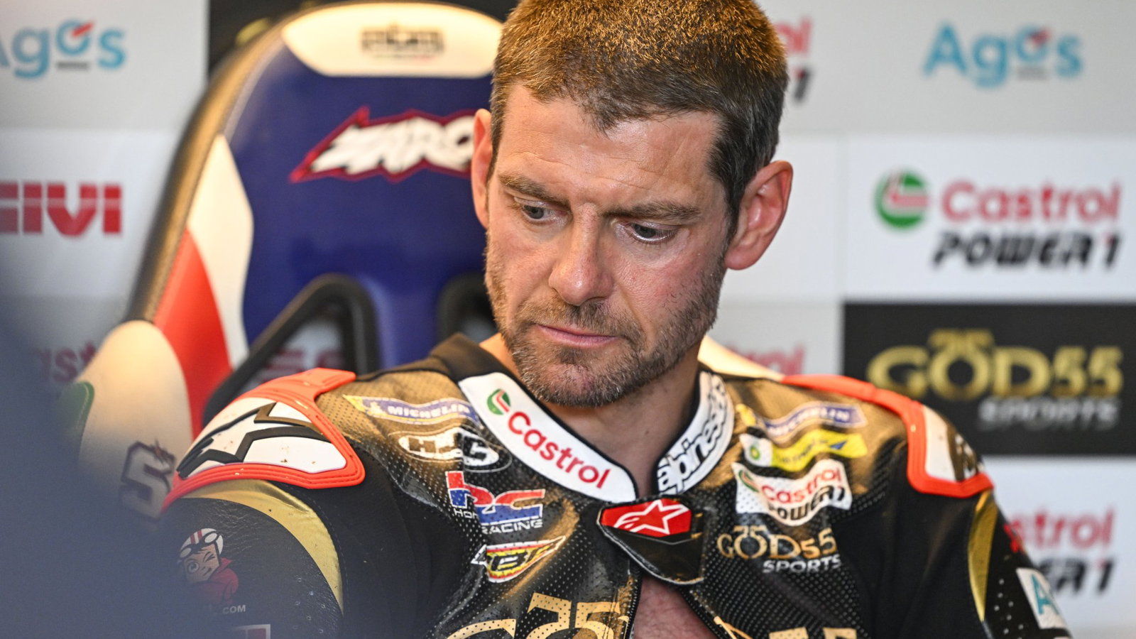 Cal Crutchlow, 2026 MotoGP Italian Grand Prix, pit box. Credit: Gold and Goose.