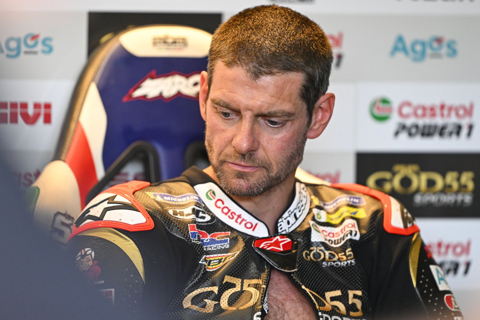 Cal Crutchlow, 2026 MotoGP Italian Grand Prix, pit box. Credit: Gold and Goose.
