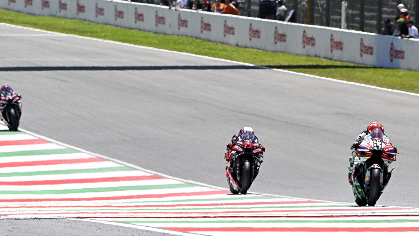 Bagnaia leads, 2026 Italian MotoGP.